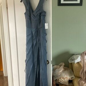 Adrianna Papell iridescent petal chiffon long dress